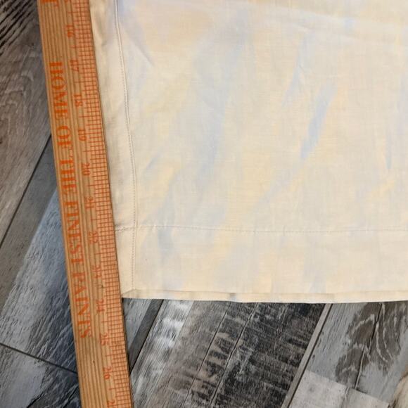 H Halston Ivory Wide Leg High Waisted Paper Bag Linen Blend Beachy Trousers XL - Picture 6 of 7
